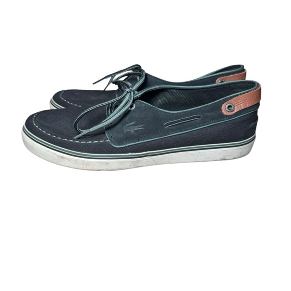 LACOSTE Rowing Club Boat Canvas Lace Up DECK SHOES Dark Green 9.5 US, 8.5 UK‎